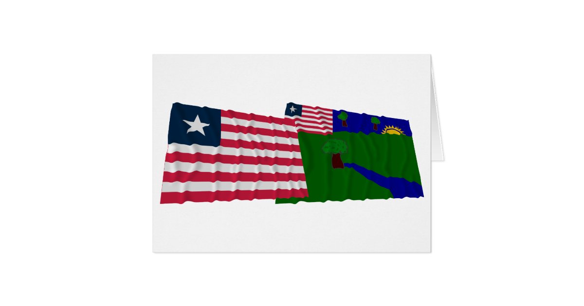 Liberia and River Gee County Waving Flags | Zazzle.com