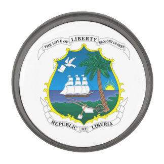 Liberia coat of arm gunmetal finish lapel pin