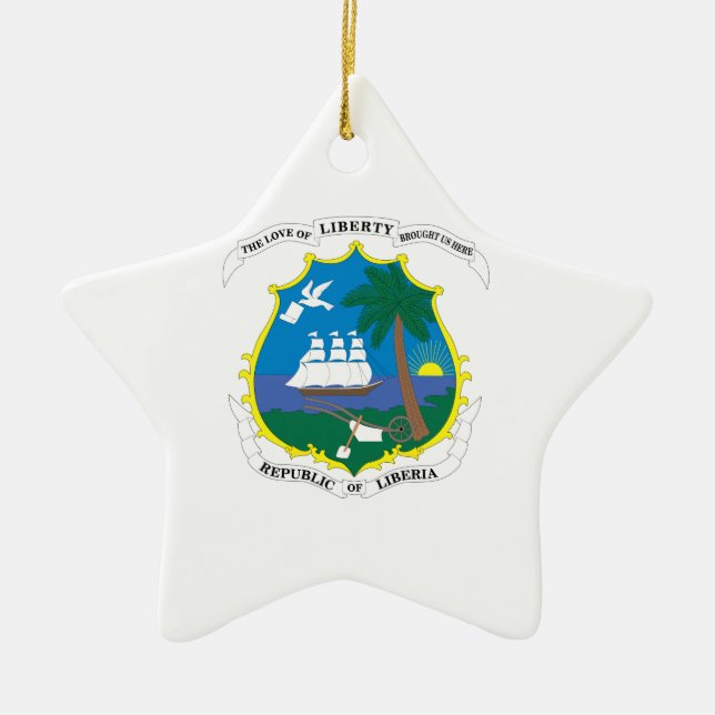 Liberia Coat of Arms Ceramic Ornament (Front)