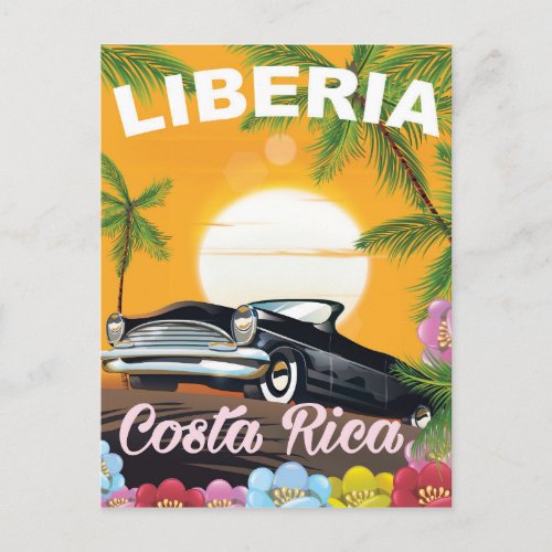 Liberia Costa Rica vintage travel poster Postcard