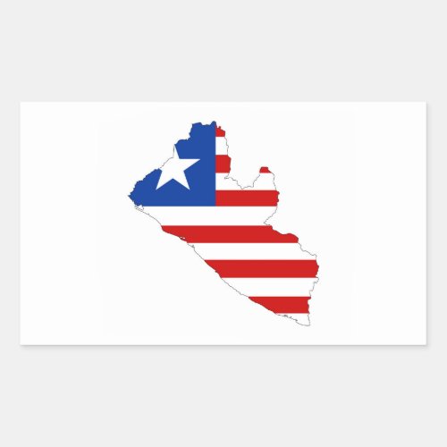 liberia country flag map shape symbol rectangular sticker