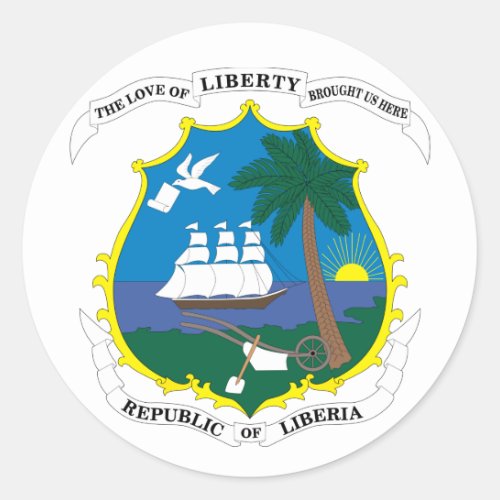liberia emblem classic round sticker