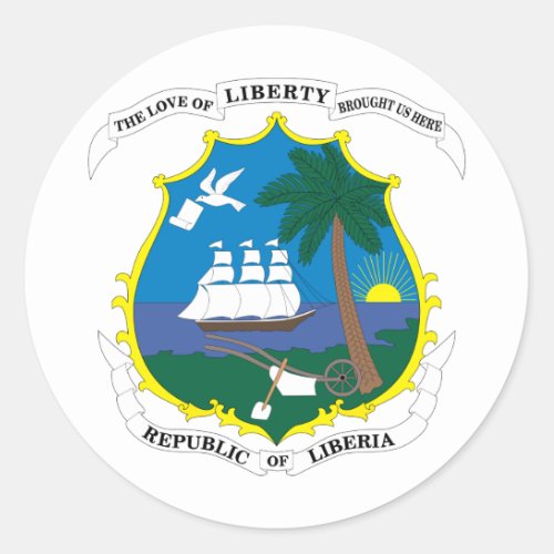 liberia emblem classic round sticker