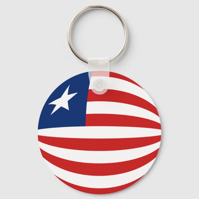 Liberia Fisheye Flag Keychain (Front)