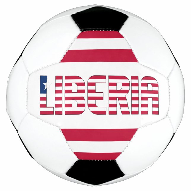 Liberia Flag Adorable Patriotic Soccer Ball (Front)
