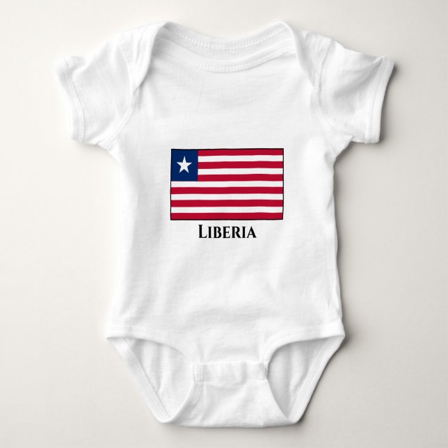 Liberia Flag Baby Bodysuit (Front)