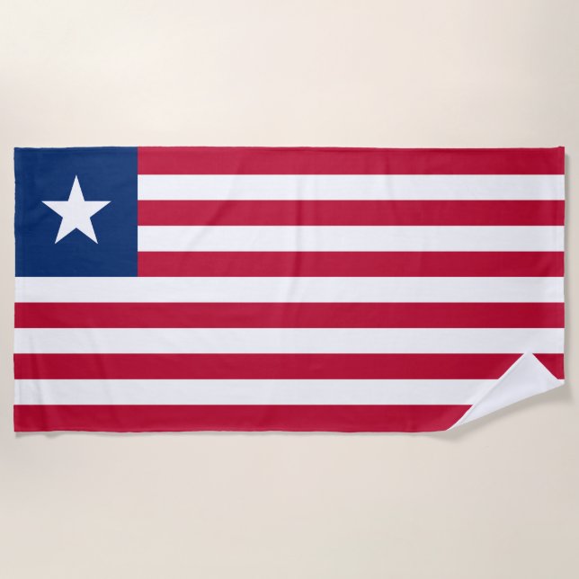 Liberia Flag Beach Towel (Front)