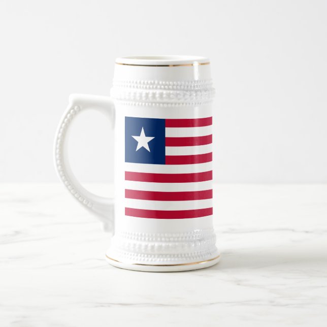 Liberia Flag Beer Stein (Left)