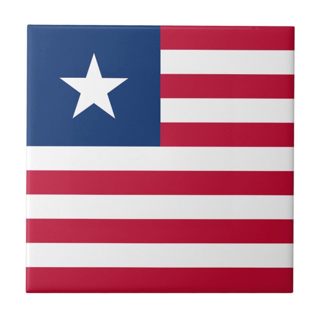 Liberia Flag Ceramic Tile (Front)