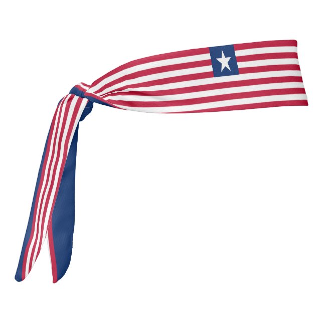 Liberia Flag Elegant Patriotic Tie Headband (Rotate 270)