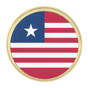 Liberia Flag Gold Finish Lapel Pin