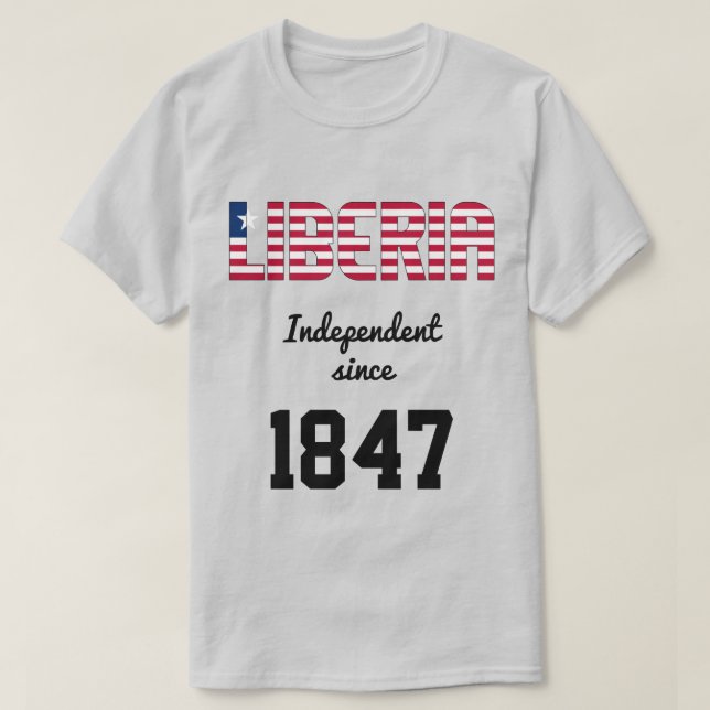 Liberia Flag Independence Celebration T-Shirt (Design Front)
