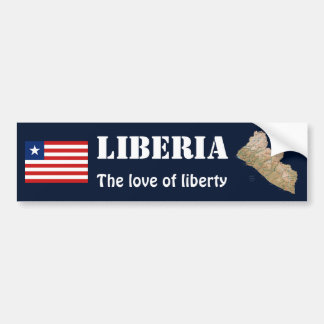 Liberia Flag + Map Bumper Sticker
