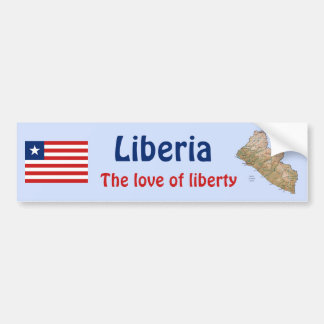 Liberia Flag + Map Bumper Sticker