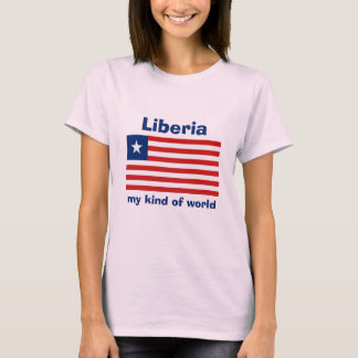 Liberia Flag + Map + Text T-Shirt