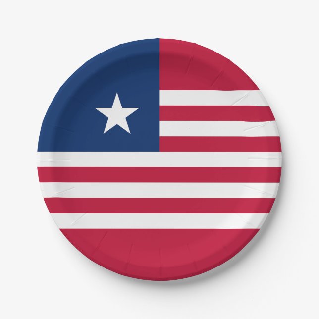 Liberia Flag Paper Plates (Front)