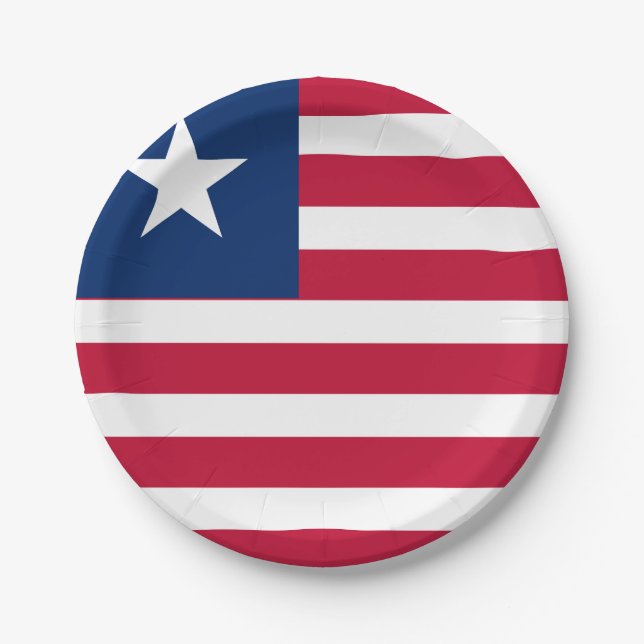 Liberia Flag Paper Plates (Front)