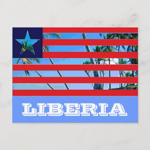 Liberia flag postcard