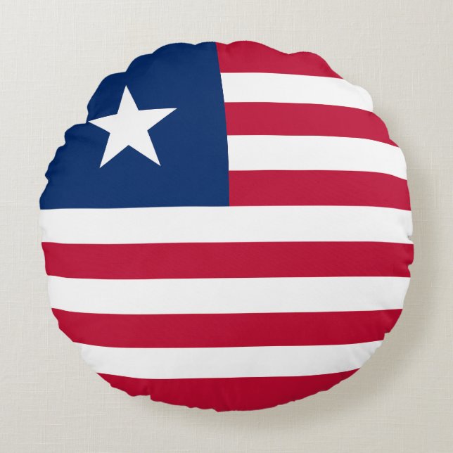 Liberia Flag Round Pillow (Front)