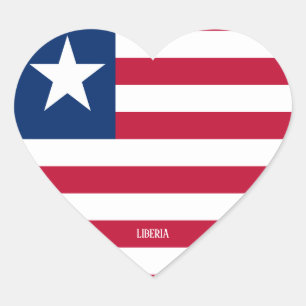 Liberia Flag Splendid Patriotic Heart Sticker