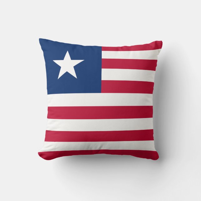 Liberia Flag Throw Pillow (Front)