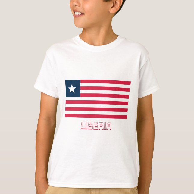 Liberia Flag with Name T-Shirt (Front)