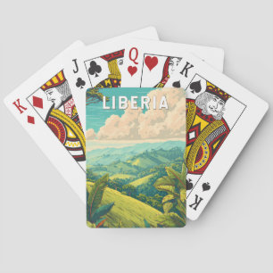 Liberia Illustration Travel Art Vintage Poker Cards