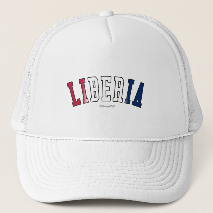 Liberia in National Flag Colors Trucker Hat