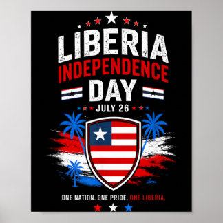 Liberia Independence Day July 26 Liberia Flag Poster
