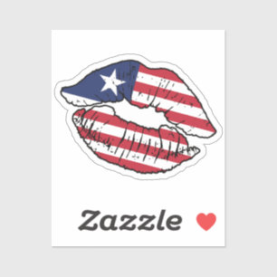 Liberia Liberian Lipstick Love Flag Sticker
