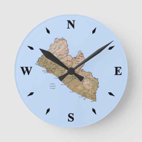 Liberia Map Clock