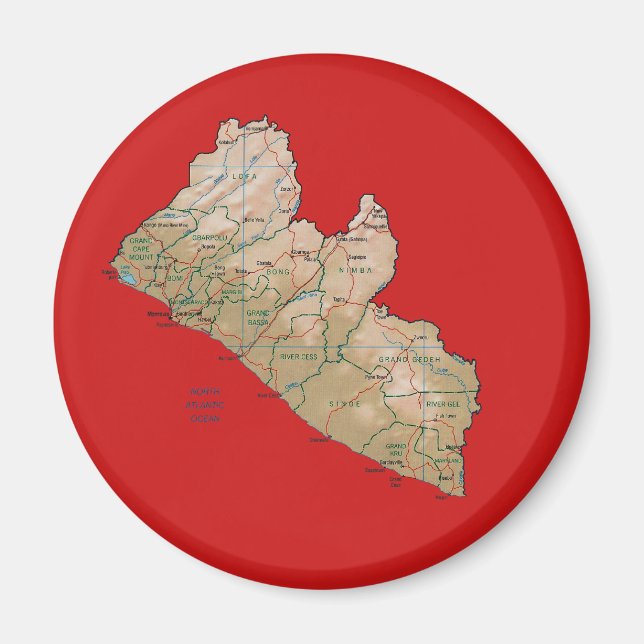 Liberia Map Magnet (Front)