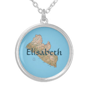 Liberia Map + Name Necklace