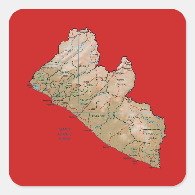 Liberia Map Sticker (Front)