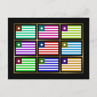 Liberia Multihue Flags Postcard