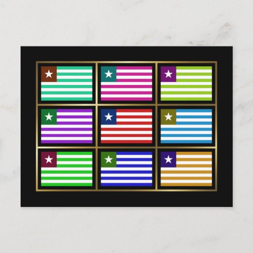 Liberia Multihue Flags Postcard