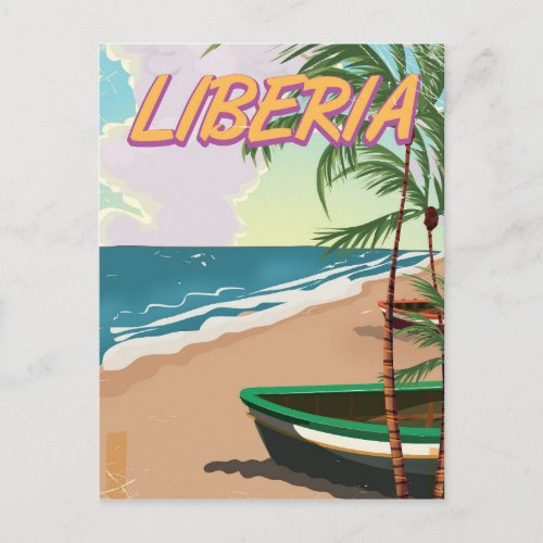 Liberia retro holiday travel poster