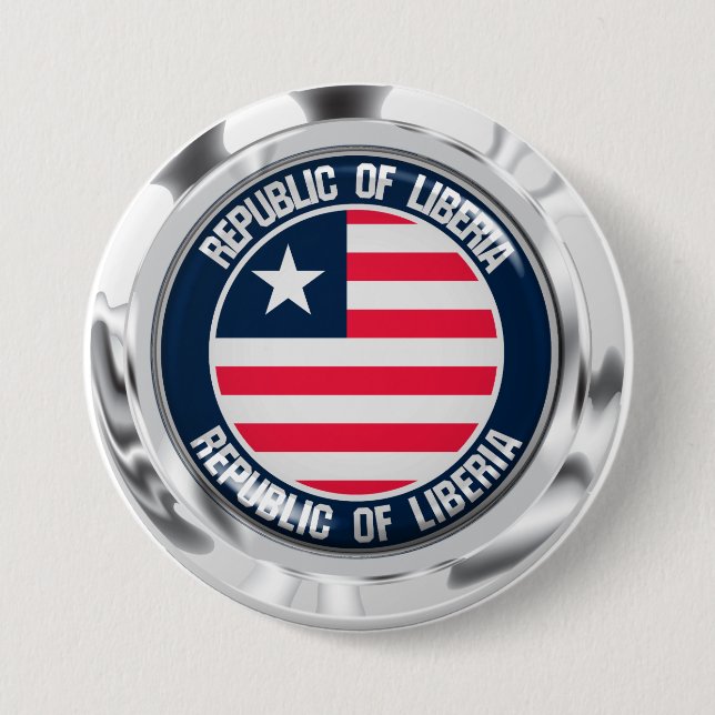 Liberia Round Emblem Button (Front)