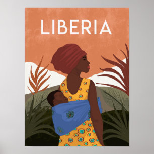 Liberia Sierra Leone vintage travel poster