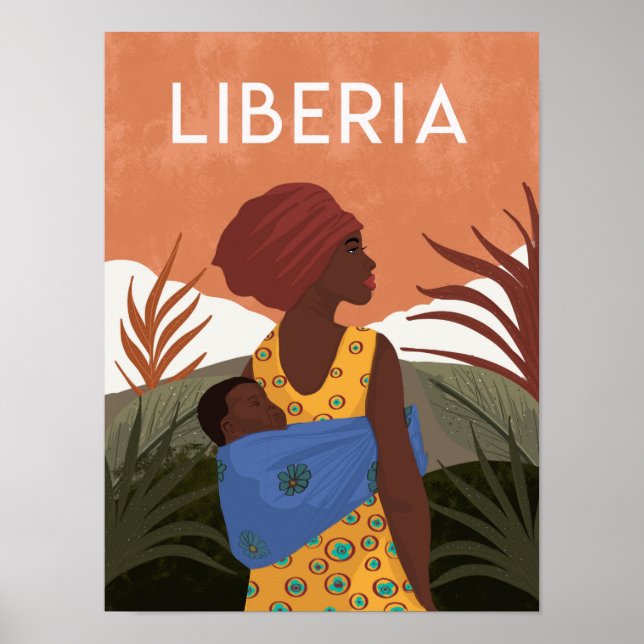 Liberia Sierra Leone vintage travel poster (Front)