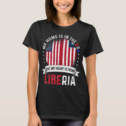 Liberian American Flag Liberian Roots USA Citizen T_Shirt