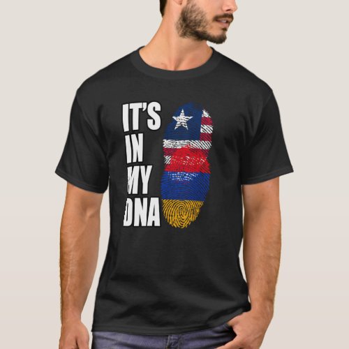 Liberian And Armenian Mix DNA Heritage Flag T_Shirt