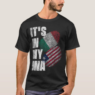 Liberian And Italian Mix DNA Heritage Flag  T-Shirt