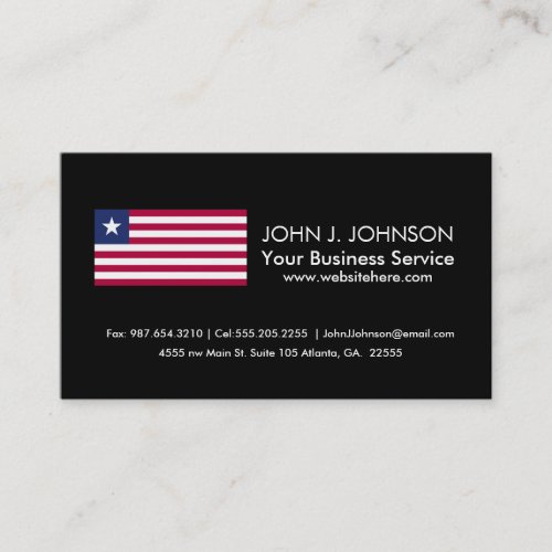 Liberian Flag Business Card
