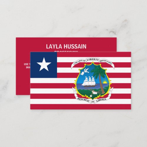 Liberian Flag  Coat of Arms Flag of Liberia Business Card