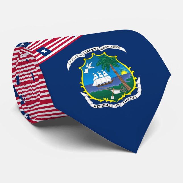 Liberian Flag & Coat of Arms, Flag of Liberia Neck Tie (Rolled)