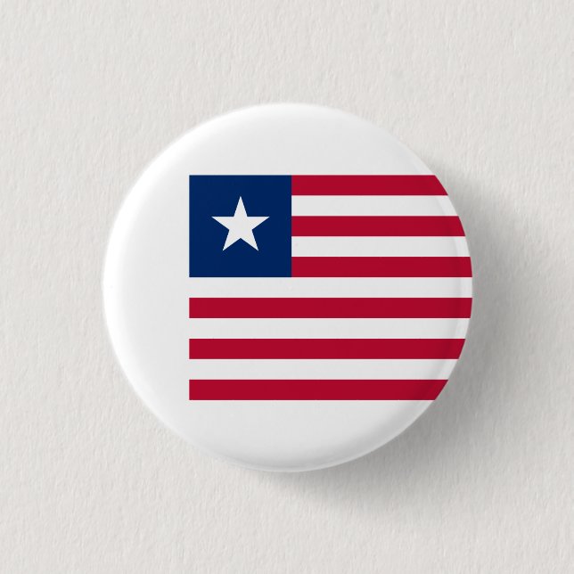 Liberian Flag, Flag of Liberia Button (Front)