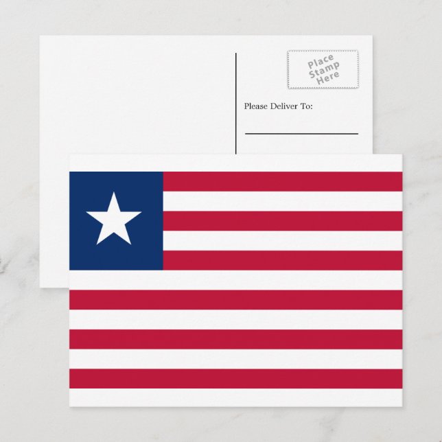 Liberian Flag, Flag of Liberia Postcard (Front/Back)