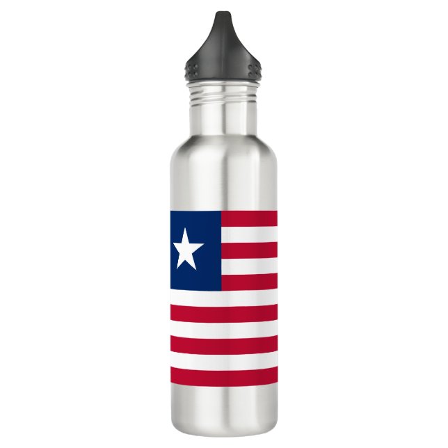 Liberian Flag (Liberia) Stainless Steel Water Bottle (Left)
