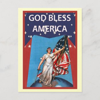 Libert And The Stars And Stripes Postcard by windsorarts at Zazzle
